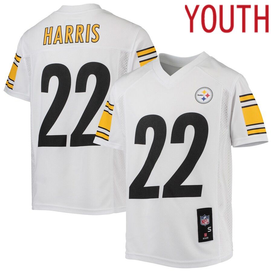 Youth Pittsburgh Steelers 22 Najee Harris White Replica Player NFL Jersey